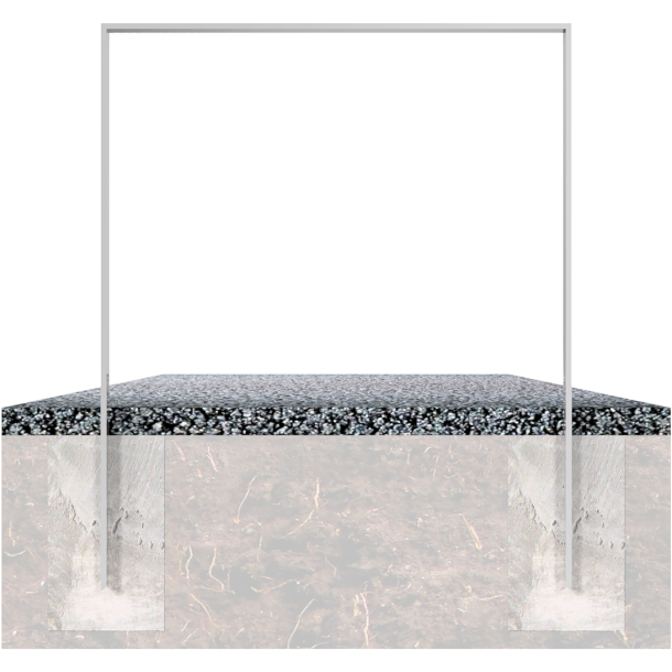 Lean-on hoop of flat bar steel | 50 x 12 mm | without cross bar | total width: 750 mm | hot-dip galvanized